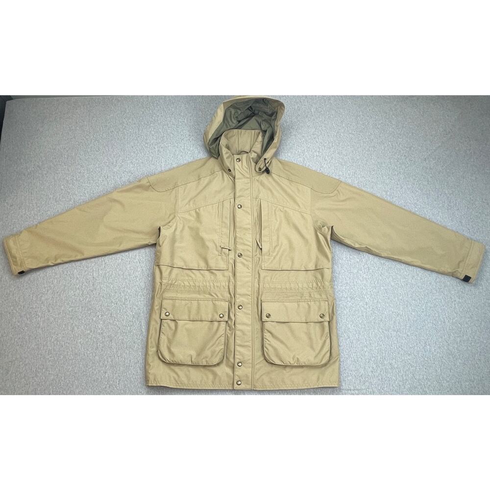 Orvis Jacket Mens Medium Beige Full Zip & Snap Long Sleeve Fishing Hunting‎
